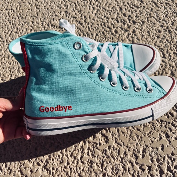 NWOB Converse Chuck Taylor All Star High Top Aqua Blue Personalized Women Size 9 - Picture 7 of 9
